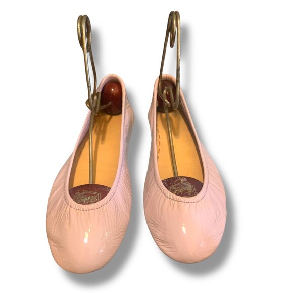 Tieks by Gavrieli Ballet Flats Blush Patent Leather Teal Soles Size 9 - Picture 1 of 9
